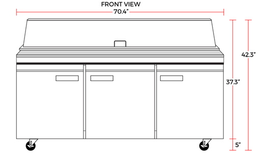 Coldline SP72 71" Bain Marie Sandwich Prep Refrigerator, 18 Pans - Top Restaurant Supplies