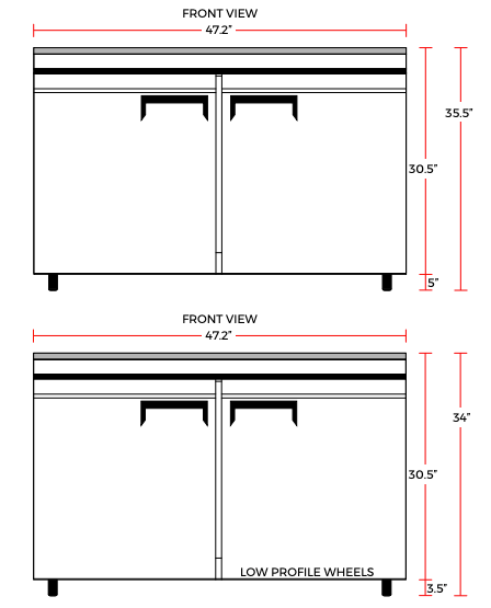 Coldline UC-48F 48" Undercounter Work Top Freezer, 12 Cu. Ft - Top Restaurant Supplies