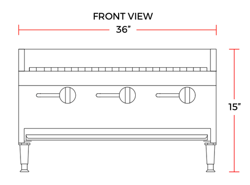 Cookline CCB-36 36" Gas Countertop Radiant Charbroiler - Top Restaurant Supplies