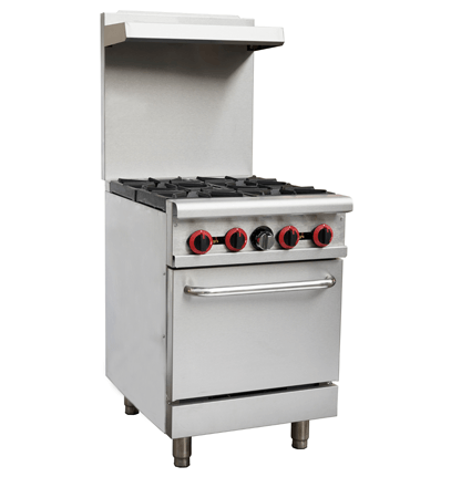 Cookline CR24-4-NG 24" 4 Burner Natural Gas Range with Oven - Top Restaurant Supplies