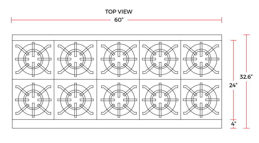 Cookline CR60-10-NG 60" 10 Burner Natural Gas Range with 2 Ovens - Top Restaurant Supplies