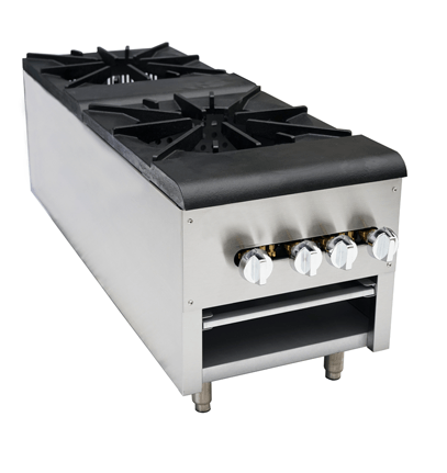 Cookline CSP2 18" Double Burner Countertop Gas Stock Pot Range - Top Restaurant Supplies