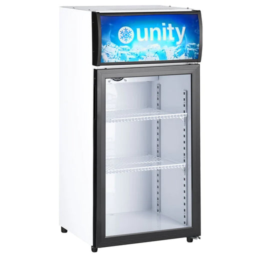 Unity U-CR2 16" Countertop Swing Door Merchandising Refrigerator - White - Top Restaurant Supplies