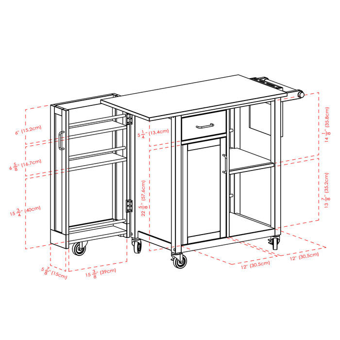 Douglas Utility Kitchen Cart; Natural