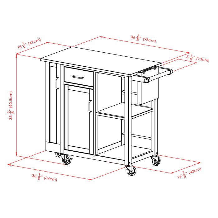 Douglas Utility Kitchen Cart; Natural