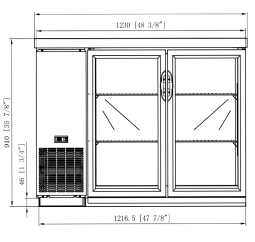 Dukers DBB48-H2 2-Door Bar and Beverage Cooler (Hinge Doors), 49.25" Wide - Top Restaurant Supplies
