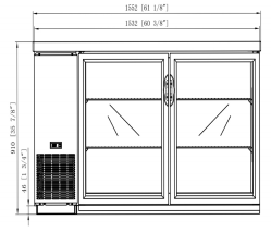 Dukers DBB60-H2 2 Door Bar and Beverage Cooler (Hinge Doors), 61.125" Wide - Top Restaurant Supplies