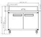 Dukers DSP48-12-S2 2-Door Commercial Food Prep Table Refrigerator in Stainless Steel, 48.125" Wide - Top Restaurant Supplies