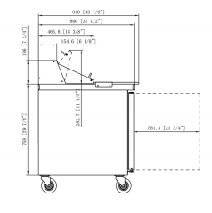 Dukers DSP48-12-S2 2-Door Commercial Food Prep Table Refrigerator in Stainless Steel, 48.125" Wide - Top Restaurant Supplies