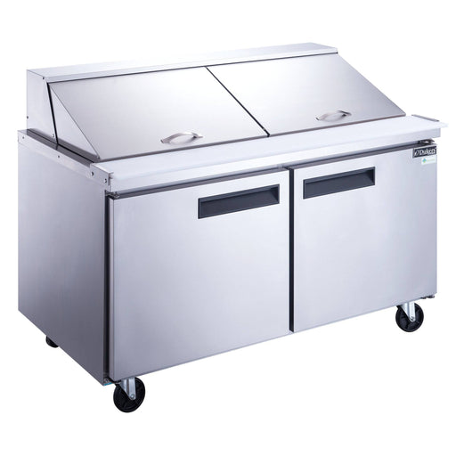 Dukers DSP60-24M-S2 2-Door Commercial Food Prep Table Refrigerator in Stainless Steel with Mega Top, 60" Wide - Top Restaurant Supplies