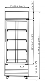 Dukers DSM-12R Commercial Single Glass Swing Door Merchandiser Refrigerator, 24.75" Wide - Top Restaurant Supplies