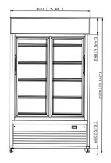 Dukers DSM-32SR Commercial Glass Sliding 2-Door Merchandiser Refrigerator, 39.375" Wide - Top Restaurant Supplies