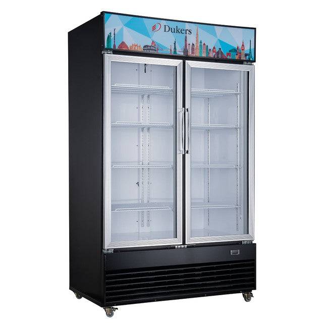 Dukers DSM-33R Commercial Glass Swing 2-Door Merchandiser Refrigerator, 39.375" Wide - Top Restaurant Supplies