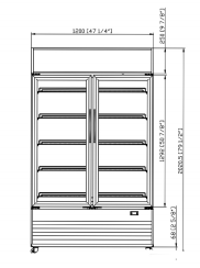 Dukers DSM-41R Commercial Glass Swing 2-Door Merchandiser Refrigerator, 47.25" Wide - Top Restaurant Supplies