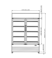 Dukers DSM-48R Commercial Glass Swing 2-Door Merchandiser Refrigerator in Black, 54.125" Wide - Top Restaurant Supplies