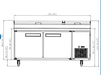 Dukers DPP70-9-S2 Commercial 2-Door Pizza Prep Table Refrigerator, 69.875" Wide - Top Restaurant Supplies