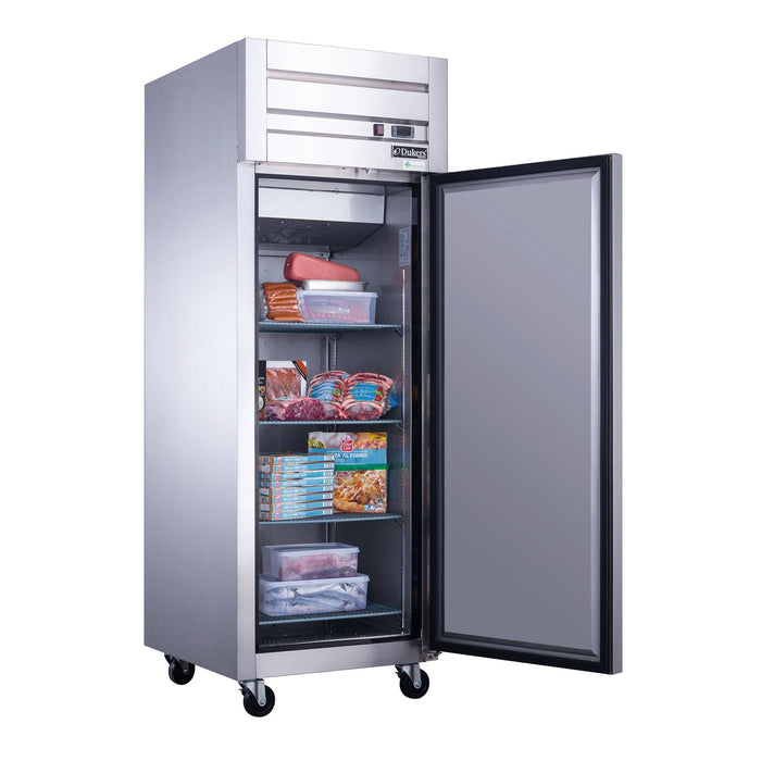 Dukers D28AF Commercial Single Door Top Mount Freezer in Stainless Steel, 27.5" Wide - Top Restaurant Supplies