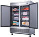 Dukers D55F 2-Door Commercial Freezer in Stainless Steel, 55.125" Wide - Top Restaurant Supplies