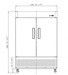 Dukers D55F 2-Door Commercial Freezer in Stainless Steel, 55.125" Wide - Top Restaurant Supplies