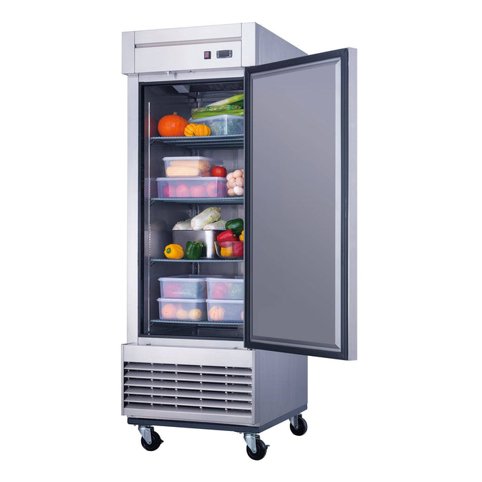 Dukers D28R Single Door Commercial Refrigerator in Stainless Steel, 27.5" Wide - Top Restaurant Supplies