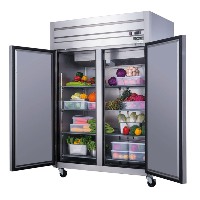 Dukers D55AR Commercial 2-Door Top Mount Refrigerator in Stainless Steel, 55.125" Wide - Top Restaurant Supplies