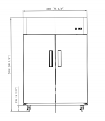 Dukers D55AR Commercial 2-Door Top Mount Refrigerator in Stainless Steel, 55.125" Wide - Top Restaurant Supplies