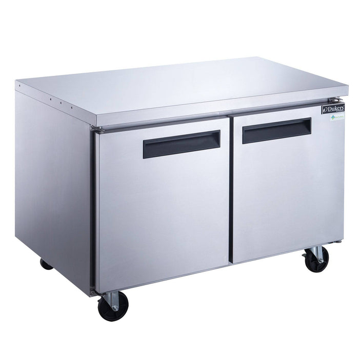 Dukers DUC60F 2-Door Undercounter Commercial Freezer in Stainless Steel, 60" Wide - Top Restaurant Supplies