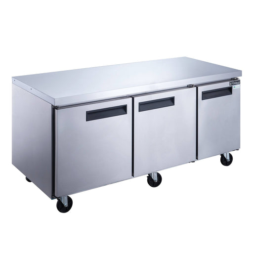 Dukers DUC72F 3-Door Undercounter Commercial Freezer in Stainless Steel, 72.25" Wide - Top Restaurant Supplies