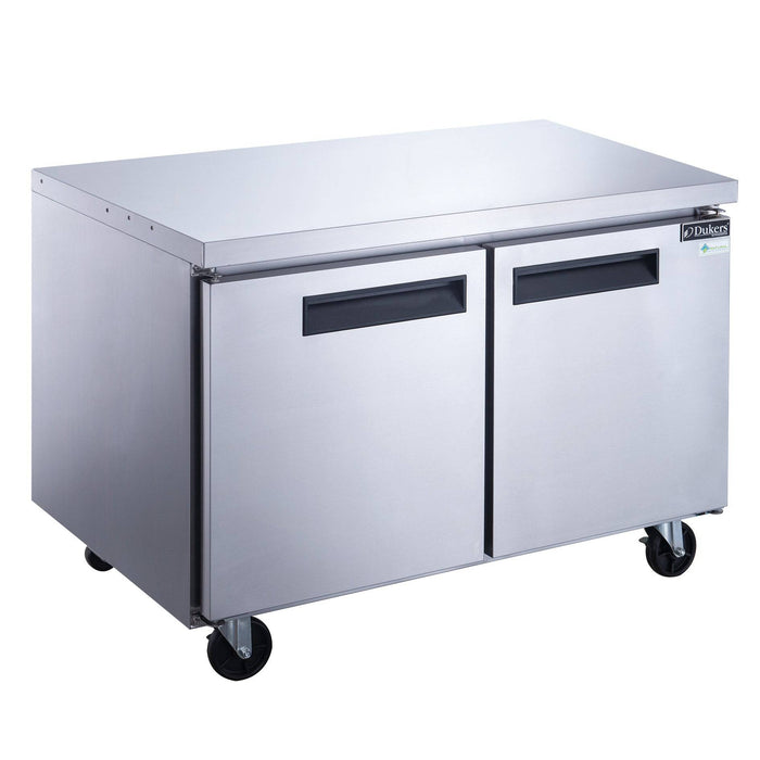 Dukers DUC48R 2-Door Undercounter Refrigerator in Stainless Steel, 48.125" Wide - Top Restaurant Supplies