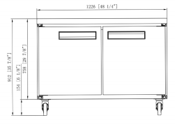 Dukers DUC48R 2-Door Undercounter Refrigerator in Stainless Steel, 48.125" Wide - Top Restaurant Supplies