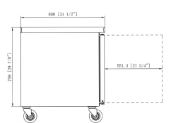 Dukers DUC48R 2-Door Undercounter Refrigerator in Stainless Steel, 48.125" Wide - Top Restaurant Supplies