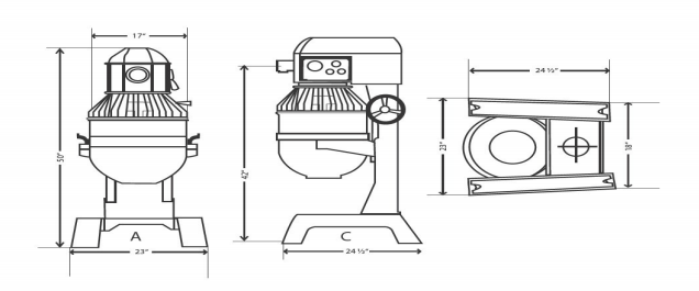 Dutchess DUT/HUB-40 40 Quart Planetary Mixer, 220-240/60/1, 1HP, 10 amps (Floor Model) - Top Restaurant Supplies