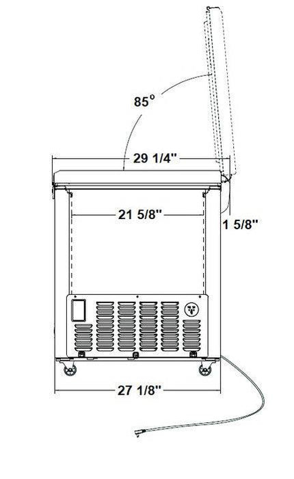 Excellence Industries BD-13 51 3/4" Chest Freezer, 13.2 Cu Ft. - Top Restaurant Supplies