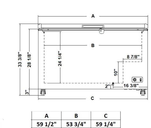 Excellence Industries BD-16 59 1/2" Chest Freezer, 15.8 Cu Ft. - Top Restaurant Supplies