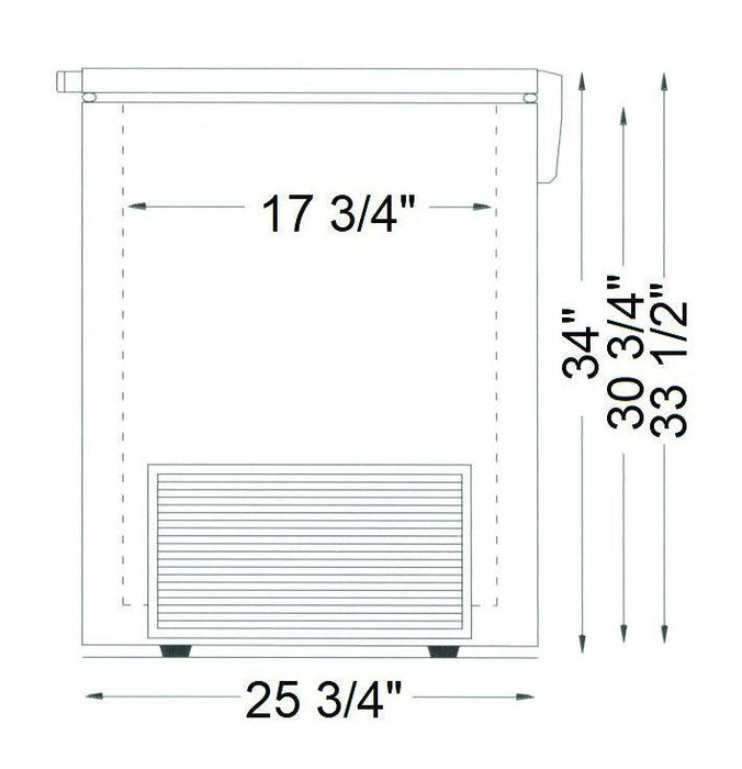 Excellence Industries UCS-28HC 28 1/2" Ultra Cold Chest Freezer, 5.0 Cu Ft. - Top Restaurant Supplies