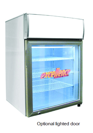 Excellence Industries CTF-2HCMS 22 5/8" Countertop Freezer with Merchandising Sign, 1.9 Cu Ft. - Top Restaurant Supplies