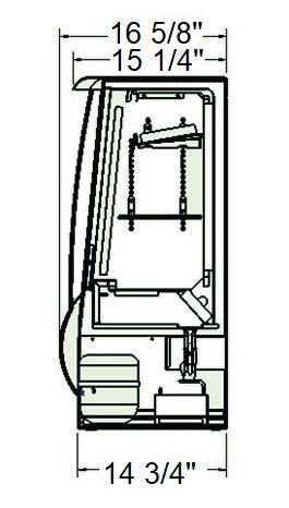 Excellence Industries AC-2 25 7/8" Open Air Curtain Display Case Merchandiser, 2.4 Cu Ft. - Top Restaurant Supplies