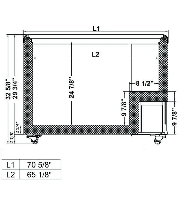 Excellence Industries HB-20HCD 70 5/8" Dual Temperature Display Freezer, 20 Cu Ft. - Top Restaurant Supplies