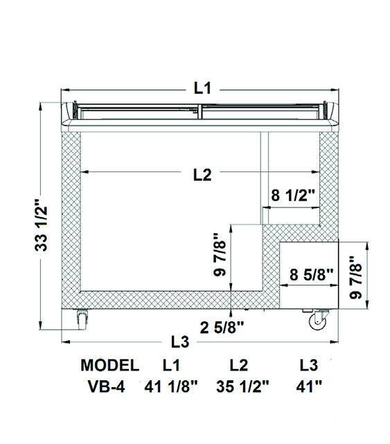 Excellence Industries VB-4HC 41 1/8" Curved Lid Display Freezer, 10.4 Cu Ft. - Top Restaurant Supplies