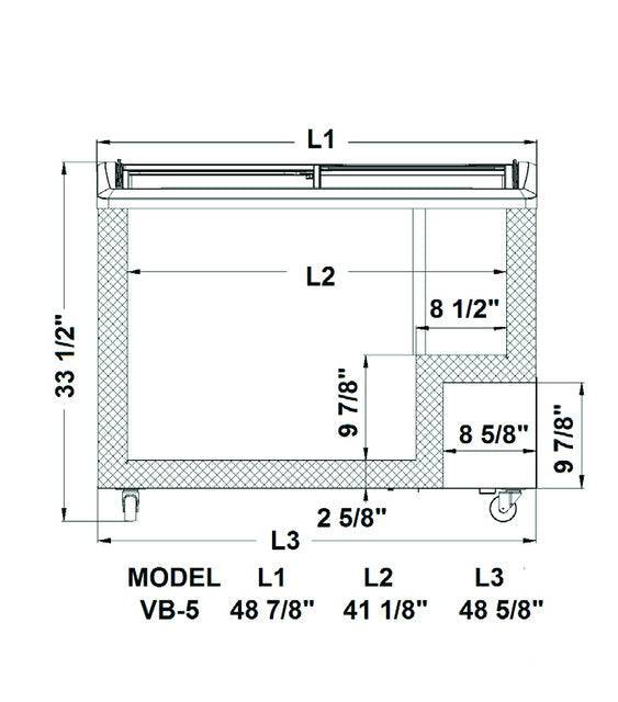 Excellence Industries VB-5HC 48 7/8" Curved Lid Display Freezer, 12.9 Cu Ft. - Top Restaurant Supplies