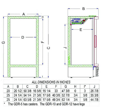 Excellence Industries GDR-10HC 25" Upright Glass Door Merchandiser, 9.0 Cu Ft. - Top Restaurant Supplies