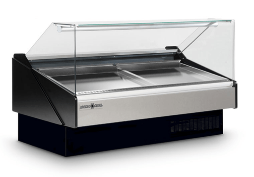 Hydra-Kool KFM-SF-100-S 101" Flat Glass Seafood Display Case, Self-Contained - Top Restaurant Supplies