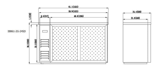 IKON IBB61-2G-24SD Back Bar Refrigerator Sliding Doors, 61.1" Wide, 14.16 Cu. Ft. - Top Restaurant Supplies