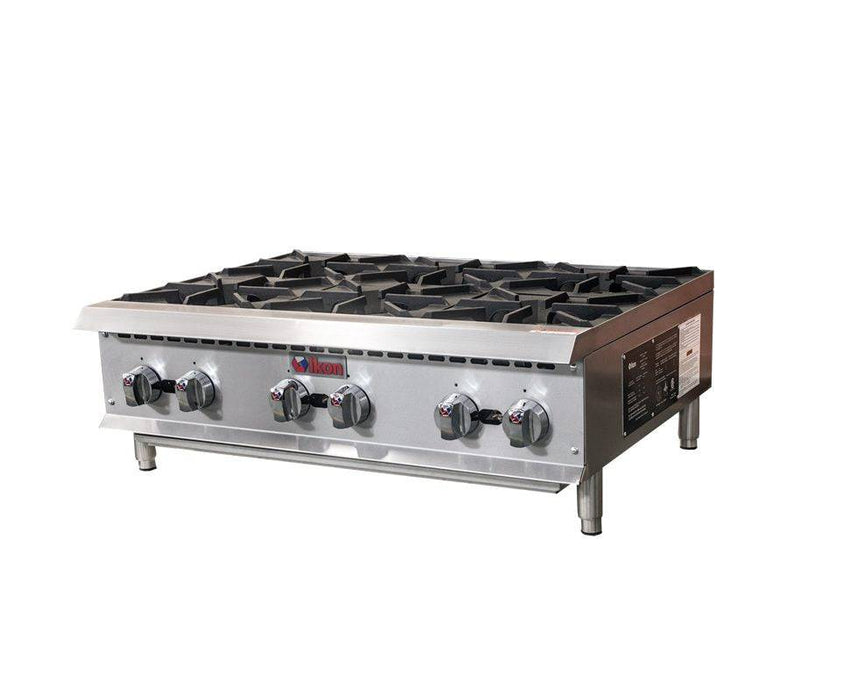 Ikon IHP-6-36 Six Burner Gas Hot Plate, 150,000 BTU - Top Restaurant Supplies