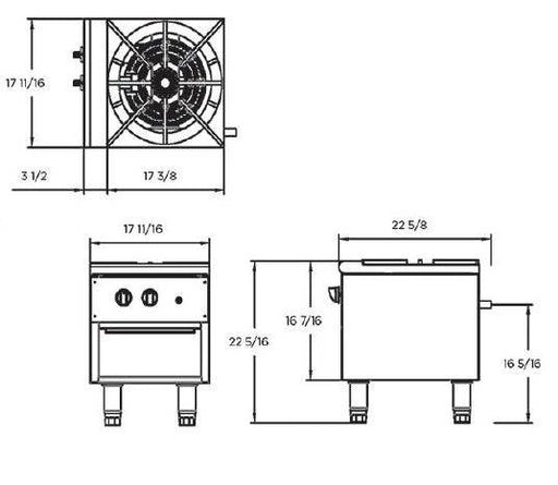 IKON ISP-18 Gas Stock Pot Range, 1 Burner - Top Restaurant Supplies