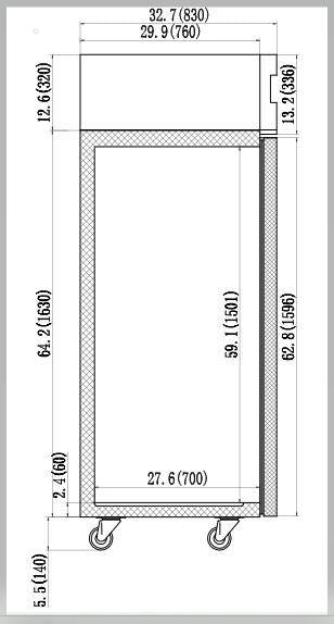 IKON IT56R Double Door Refrigerator Top Mount, 53.9" Wide, 42.5 Cu. Ft. - Top Restaurant Supplies