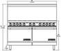 Imperial Range IR-6-G24 ro Series 60" Gas Range, 6 Burners, 24" Range, 2 Ovens - Top Restaurant Supplies