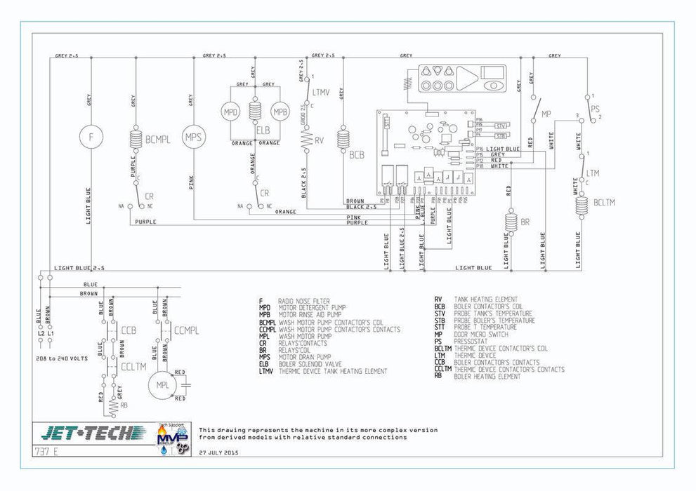 Jet-Tech 737-E High-Temp Undercounter Deluxe Dishwasher - Top Restaurant Supplies