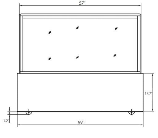 Kool-It KBF-60 Flat Glass Display Case, 59" Wide, 17.6 Cu. Ft. - Top Restaurant Supplies