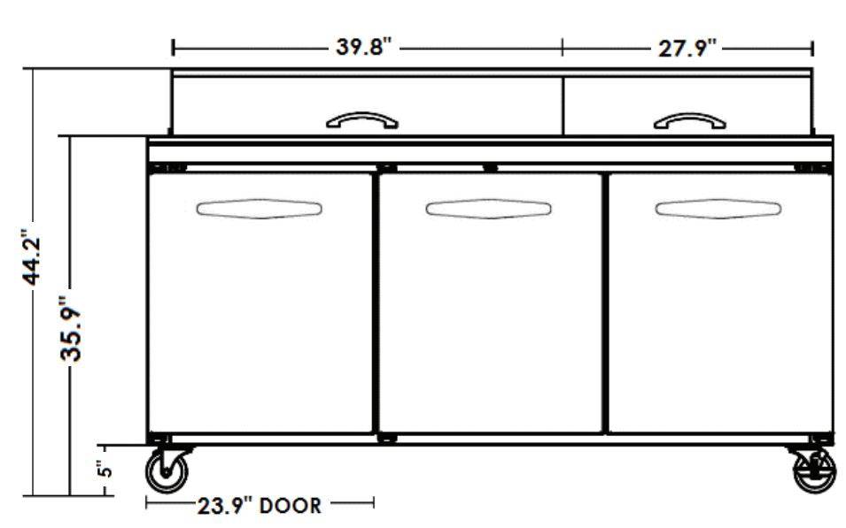 Kool-It KSTM-72-3 72??Megatop Sandwich Prep Table, 20.2 Cu. Ft. - Top Restaurant Supplies